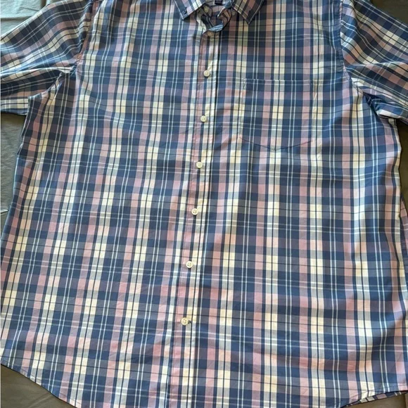 George Mens Shirt Size 2XL  Multicolor Blue Pink Plaid Classic Fit - Picture 7 of 15